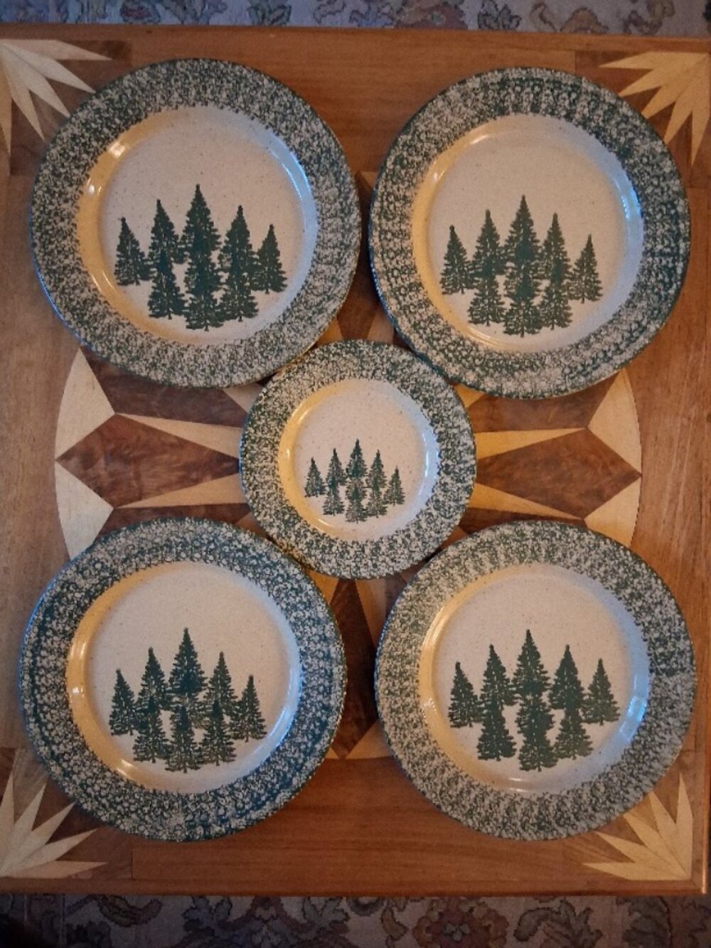 Three Rivers Pottery Vintage Stoneware "Winter Pines" Nice Collection Part1